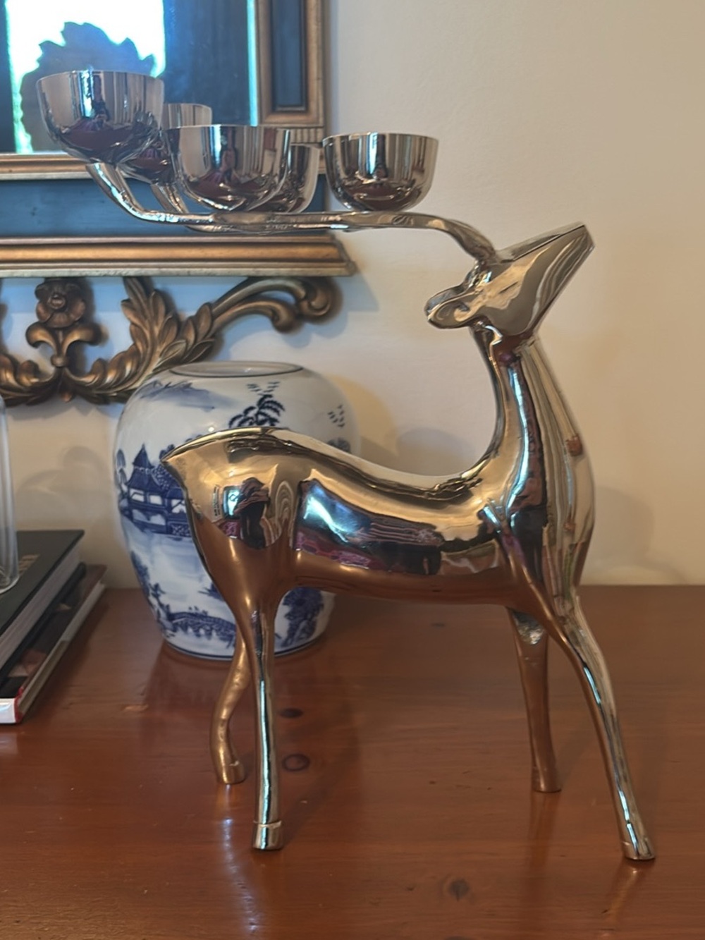 Pottery Barn Silver Deer Multi-Tea Light Candle Holder